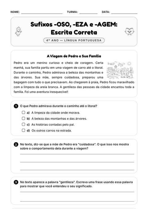 Prévia da atividade: Palavras que crescem: -OSO, -EZA, -AGEM