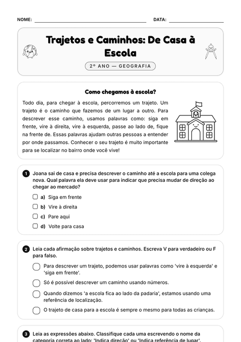 Prévia da atividade: Trajetos e caminhos